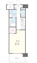 東京メトロ東西線 東陽町駅 徒歩2分の賃貸マンション 2階1Kの間取り
