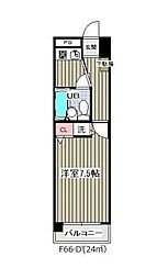 東京メトロ東西線 葛西駅 徒歩3分の賃貸マンション 8階1Kの間取り