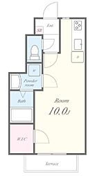 都営新宿線 船堀駅 徒歩15分の賃貸アパート 1階ワンルームの間取り