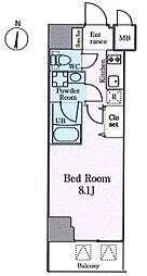 JR総武線 錦糸町駅 徒歩9分の賃貸マンション 4階1Kの間取り