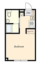 東京メトロ日比谷線 茅場町駅 徒歩8分の賃貸マンション 1階ワンルームの間取り