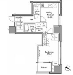 東京メトロ半蔵門線 水天宮前駅 徒歩2分の賃貸マンション 2階1DKの間取り