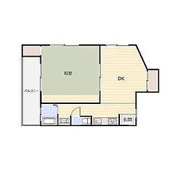 都営新宿線 船堀駅 徒歩23分の賃貸マンション 2階1DKの間取り