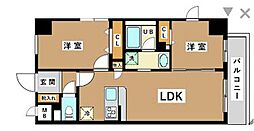 JR総武線 錦糸町駅 徒歩13分の賃貸マンション 2階2LDKの間取り