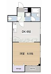 都営大江戸線 門前仲町駅 徒歩10分の賃貸マンション 2階ワンルームの間取り