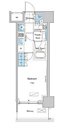 東京メトロ半蔵門線 清澄白河駅 徒歩3分の賃貸マンション 8階1Kの間取り