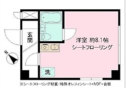 リバーサイド永代 2階ワンルームの間取り