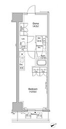 ザ・パークハビオ日本橋茅場町 ワンルームの間取図画像