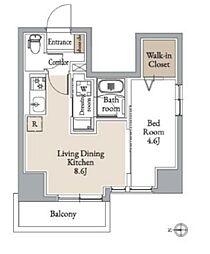 グランカーサ住吉II 1LDKの間取図画像