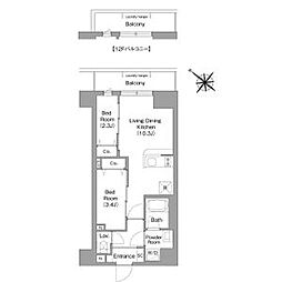コンフォリア・リヴ豊洲キャナル 2LDKの間取図画像