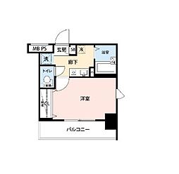 メインステージ門前仲町 1Kの間取図画像