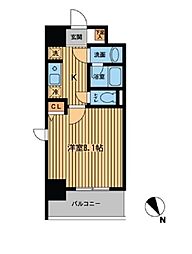 プライムアーバン門前仲町 1Kの間取図画像