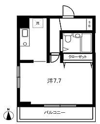 リシェス門前仲町 1Kの間取図画像