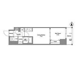 Daffitto錦糸町 1DKの間取図画像