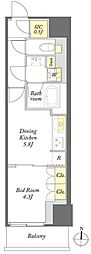 WORVE東京木場 1DKの間取図画像