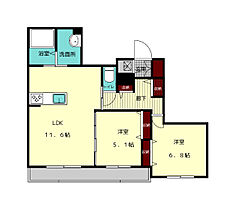 エリタージュ  ｜ 奈良県奈良市佐保台西町（賃貸マンション2LDK・3階・58.96㎡） その2