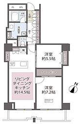 アトラスタワー小石川 2LDKの間取図画像