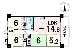 パデシオン宇治伊勢田1番館 4LDKの間取図画像