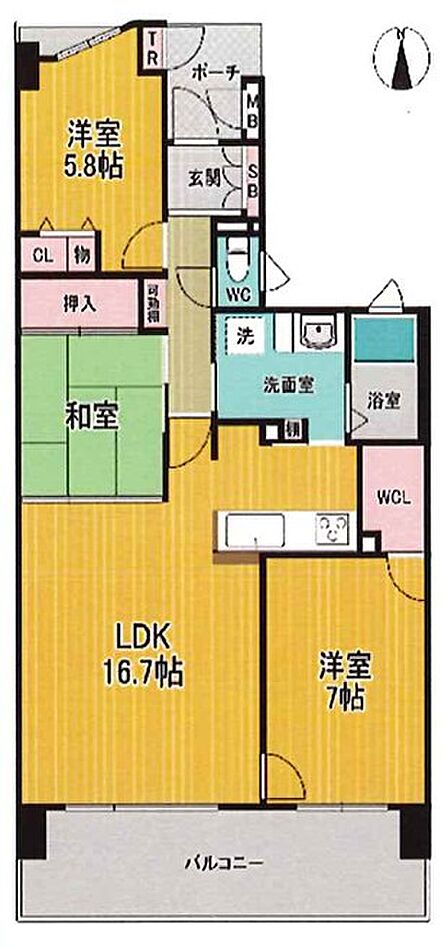 3LDK 間取り