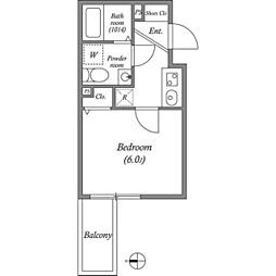 SERENiTE本町reflet 13階1Kの間取り