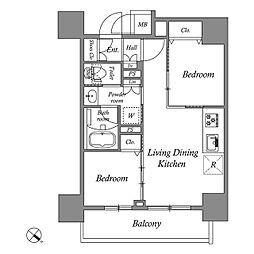 コスモグラシア板橋区役所前 5階2LDKの間取り