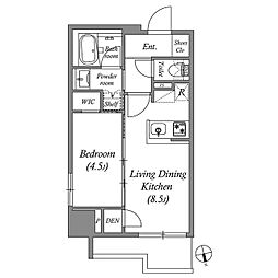 コスモグラシア浅草 0904 9階1LDKの間取り
