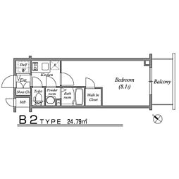 エスリード神戸ハーバーテラス 0410 4階1Kの間取り
