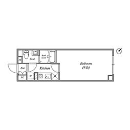 LIVART  SEASON幡ヶ谷 2階1Kの間取り