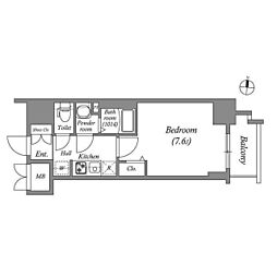 SHOKEN Residence名古屋 太閤通 1Kの間取図画像