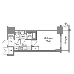 SHOKEN Residence名古屋 太閤通 1Kの間取図画像