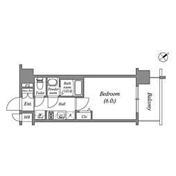 アドバンス大阪クラージュ 1Kの間取図画像