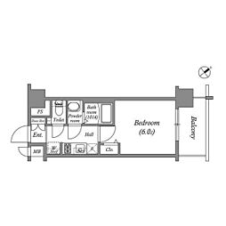 アドバンス大阪クラージュ 1Kの間取図画像