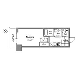GRANPASEO新宿余丁町 1Kの間取図画像