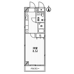 アーデン和泉町 1Kの間取図画像