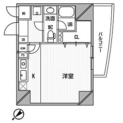 インボイス難波南レジデンス ワンルームの間取図画像