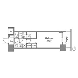スプランディッド淀屋橋DUE 1Kの間取図画像