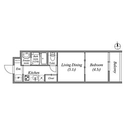 アドバンス京都リエートI 1DKの間取図画像