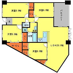 サンライズ緑ケ丘 4LDKの間取図画像