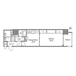 プレサンス堺筋本町駅前 1DKの間取図画像