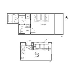 PASEO新宿3丁目2 1LDKの間取図画像