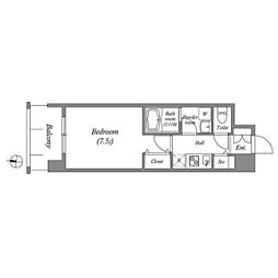 RESIDIA靱公園 ワンルームの間取図画像