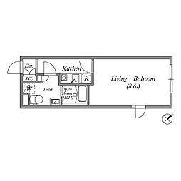LIVARTSEASON南台 1Kの間取図画像