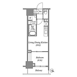 ACP Residence 浅草 1LDKの間取図画像