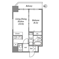 スプランディッド安土町 1LDKの間取図画像