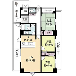 エル・セレーノ九条 3LDKの間取図画像