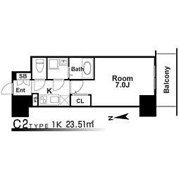 エスリード阿波座ラグジェ 1Kの間取図画像