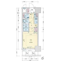 グランカリテ新大阪WEST 1Kの間取図画像