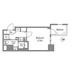 エグゼ難波南6 1Kの間取図画像