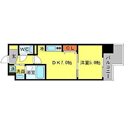 BRAVI南堀江 1DKの間取図画像