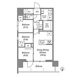 ACP Residence三ノ輪 3LDKの間取図画像